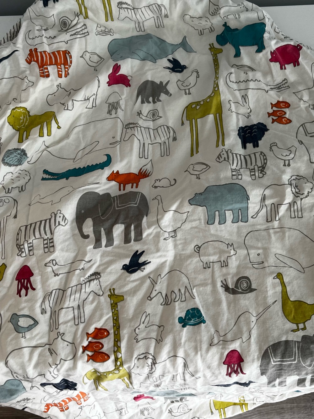 Pehr hooded baby towel with animals